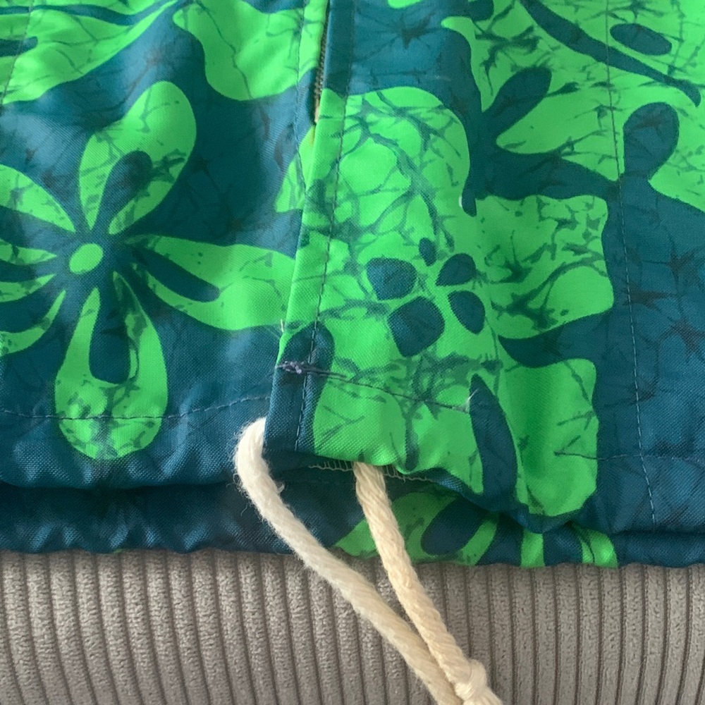 Vintage Napili nylon Hawaiian tropical rain jacket coat Green Floral zip DRI USA - Picture 7 of 10